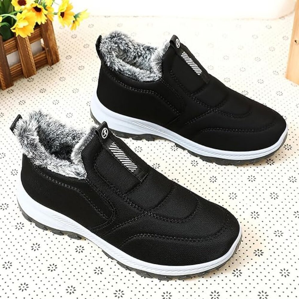 Women Winter Snow Fur lined Slip on Ankle Boots Lightweight - Size 8